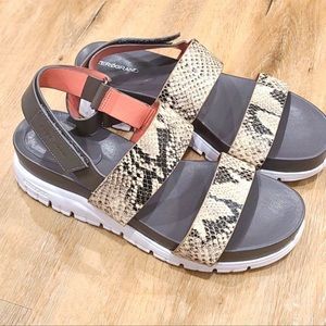 Cole Haan zerogrand open toe, adjustable strap sandals, Animal Print